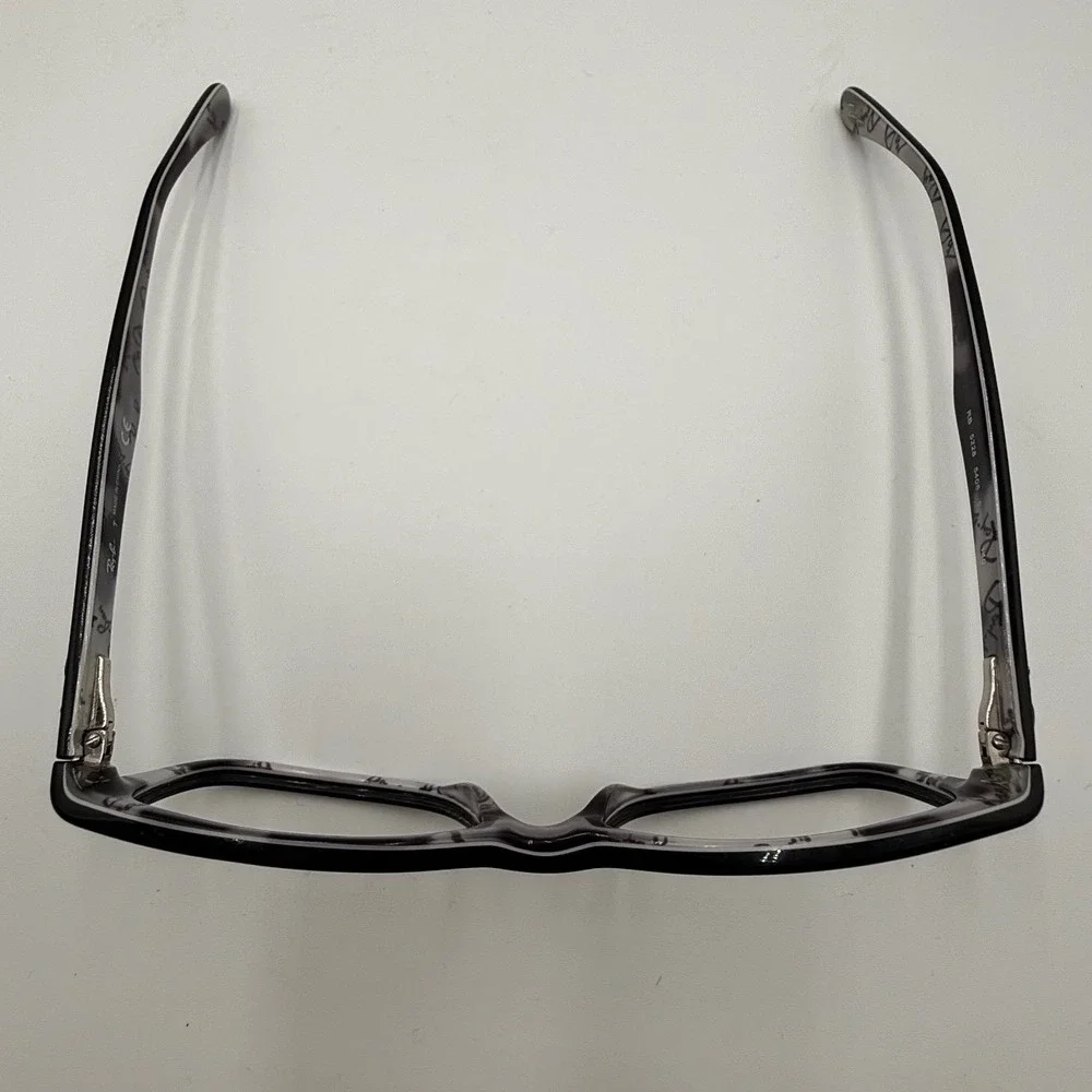 Ray-Ban RB 5228 5405 Eyeglasses Frames Matte Black Grey Script Logo‎ 53-17-140